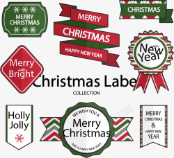 圣诞风格温馨标签折纸风格标签高清图片