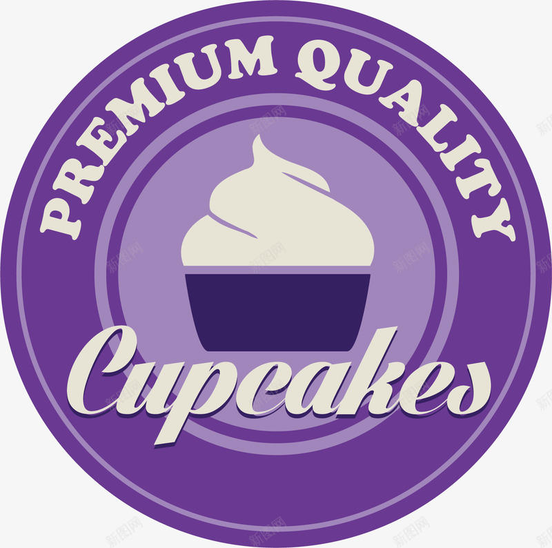 紫色蛋糕圆贴png免抠素材_新图网 https://ixintu.com 圆形 标签 简约 纸杯蛋糕 英文 贴纸