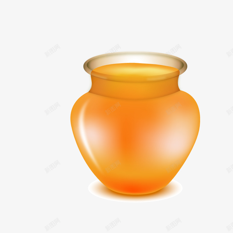 橙色罐子png免抠素材_新图网 https://ixintu.com 免扣png 免费png 玻璃 甜蜜 蜂蜜 透明
