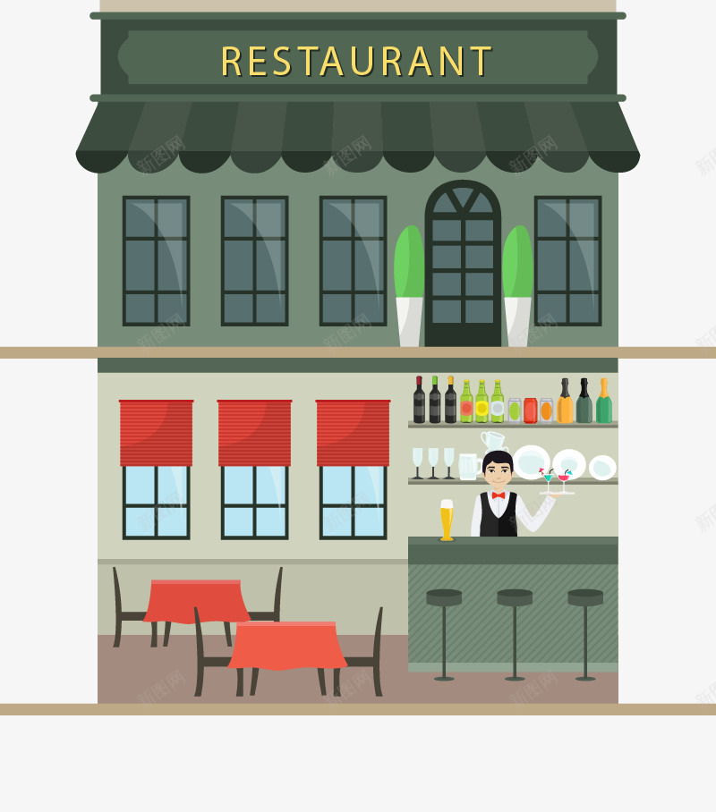 创意餐厅及内部png免抠素材_新图网 https://ixintu.com 桌子 设计 酒 餐厅 饭馆