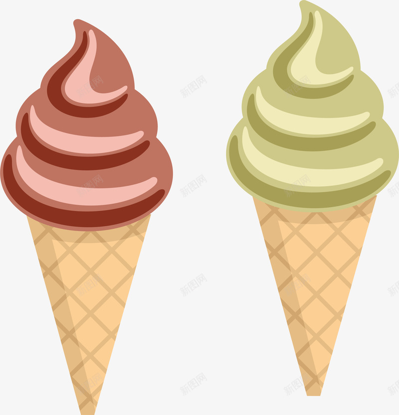 甜筒甜品冰淇淋png免抠素材_新图网 https://ixintu.com 冰激凌 冷饮 卡通贴纸 甜品 甜筒 矢量图案