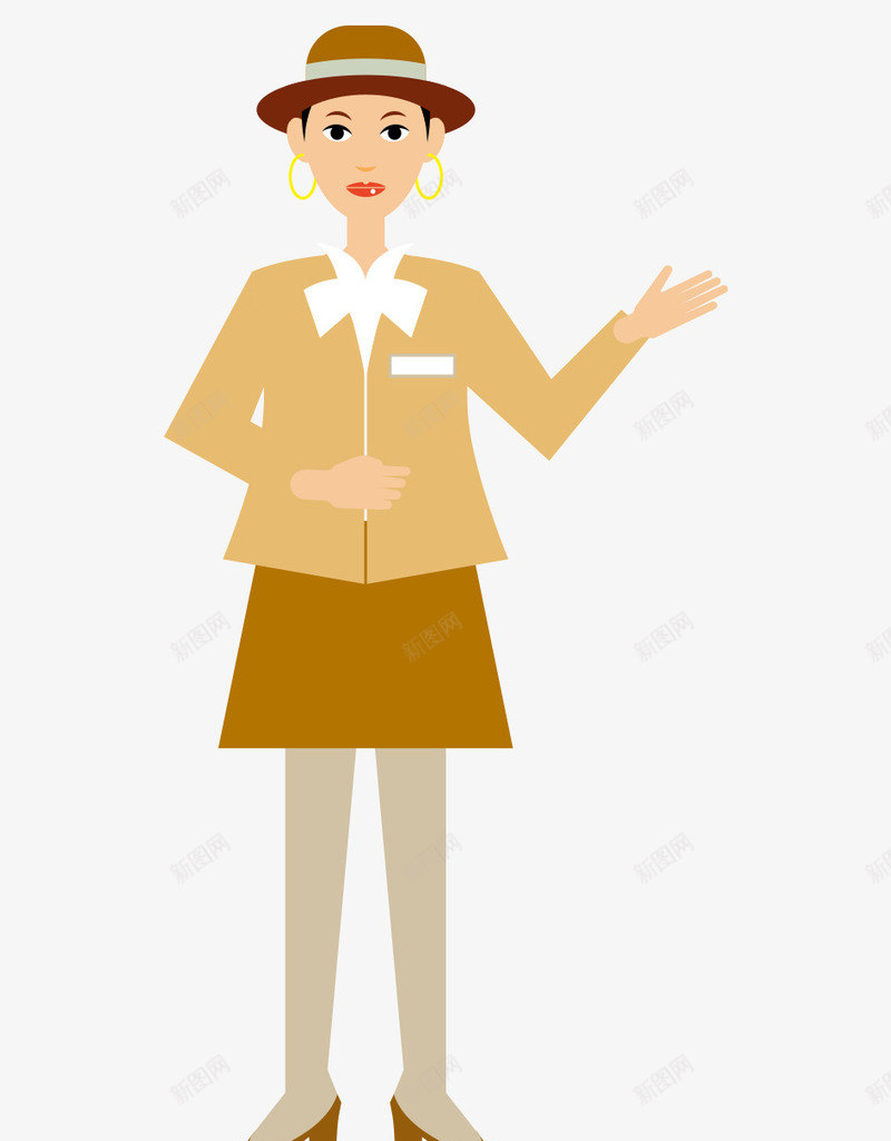 卡通手绘戴帽子女服务员png免抠素材_新图网 https://ixintu.com 卡通的人物 女性的服务员 戴帽子的服务员 手绘的服务员