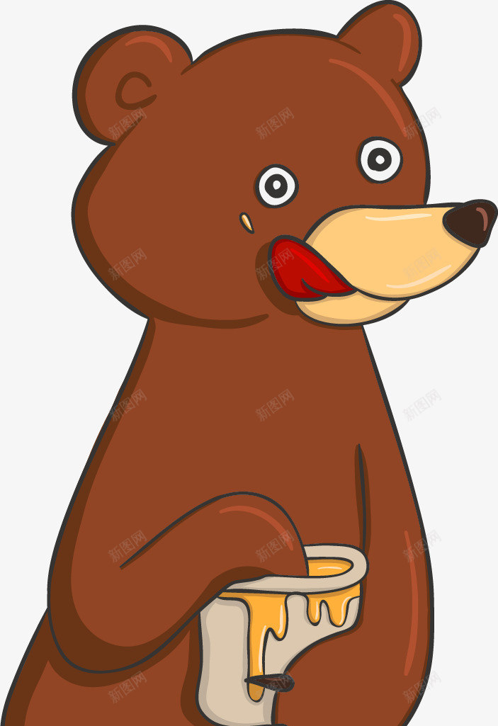 正在吃蜂蜜的熊插图矢量图ai免抠素材_新图网 https://ixintu.com 吃蜂蜜 熊 矢量图