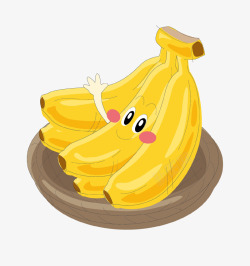 手绘可爱香蕉插画素材