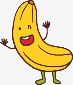 黄色可爱微笑香蕉素材