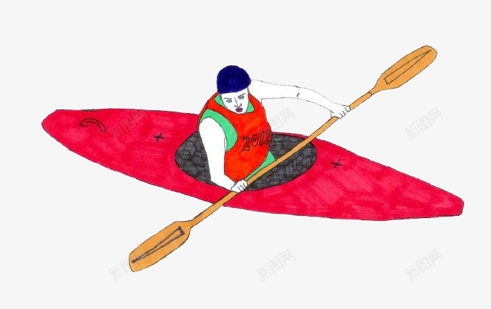 卡通皮划艇png免抠素材_新图网 https://ixintu.com 划船 比赛 水上运动 皮划艇 皮划艇海报 运动