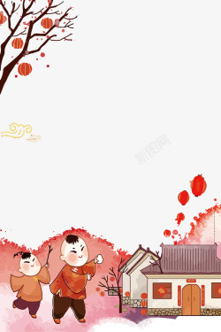 春节卡通手绘背景素材