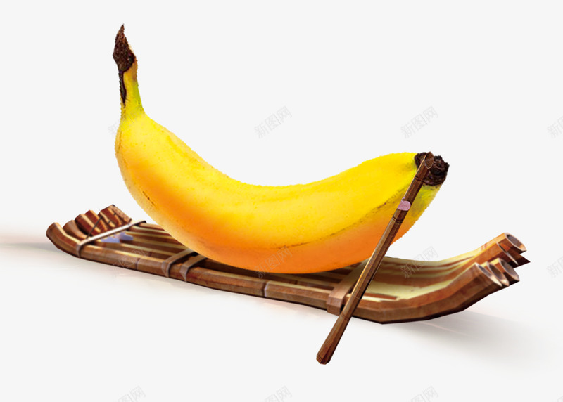 竹筏上的香蕉png免抠素材_新图网 https://ixintu.com 创意 可爱搞怪 竹筏 香蕉