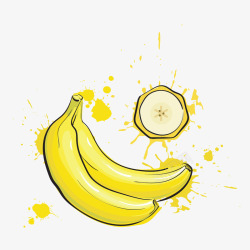 水果香蕉水彩矢量图素材
