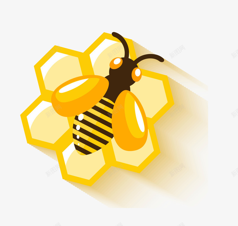 黄色蜜蜂蜂蜜png免抠素材_新图网 https://ixintu.com 昆虫 甜食 虫子 蜂蜜 装饰图案 黄色蜜蜂