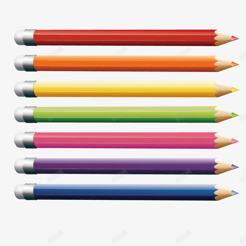 彩色铅笔png免抠素材_新图网 https://ixintu.com 学生 彩铅 文具 绘画工具