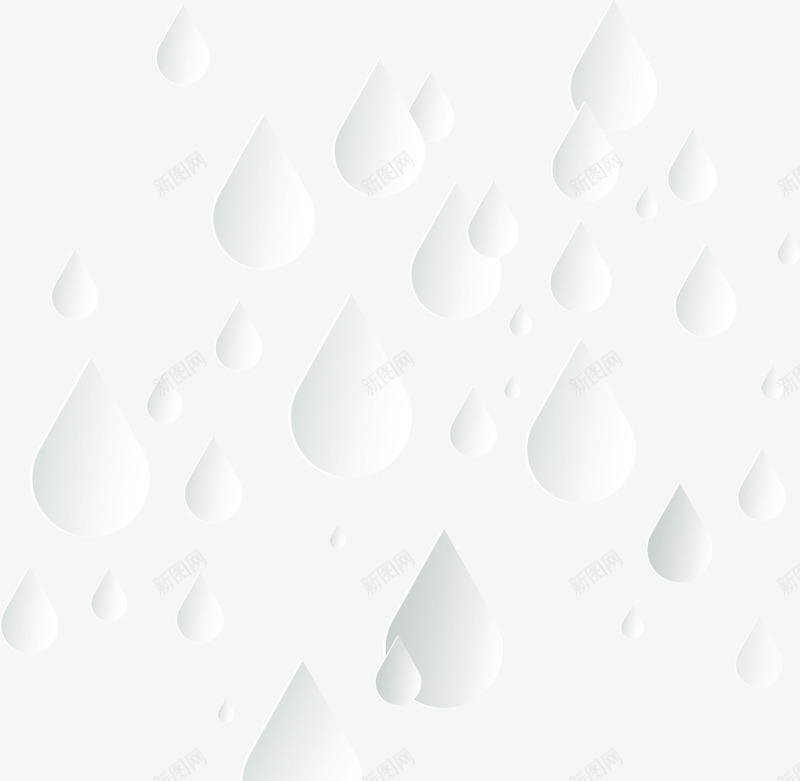 雨滴png免抠素材_新图网 https://ixintu.com 免费矢量下载 剪纸 折纸 白色 雨滴
