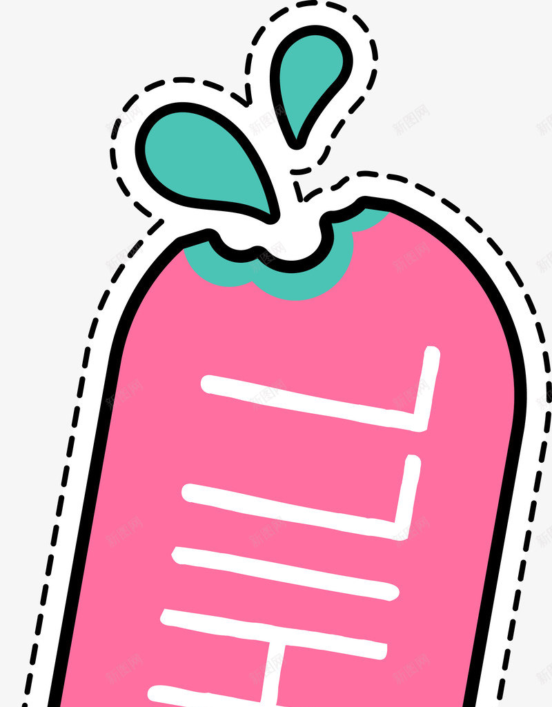 卡通粉色冰棒雪糕贴纸png免抠素材_新图网 https://ixintu.com 冰棒 卡通时尚 手绘 矢量图案 粉色 贴纸 雪糕