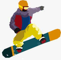 滑雪的人矢量图素材