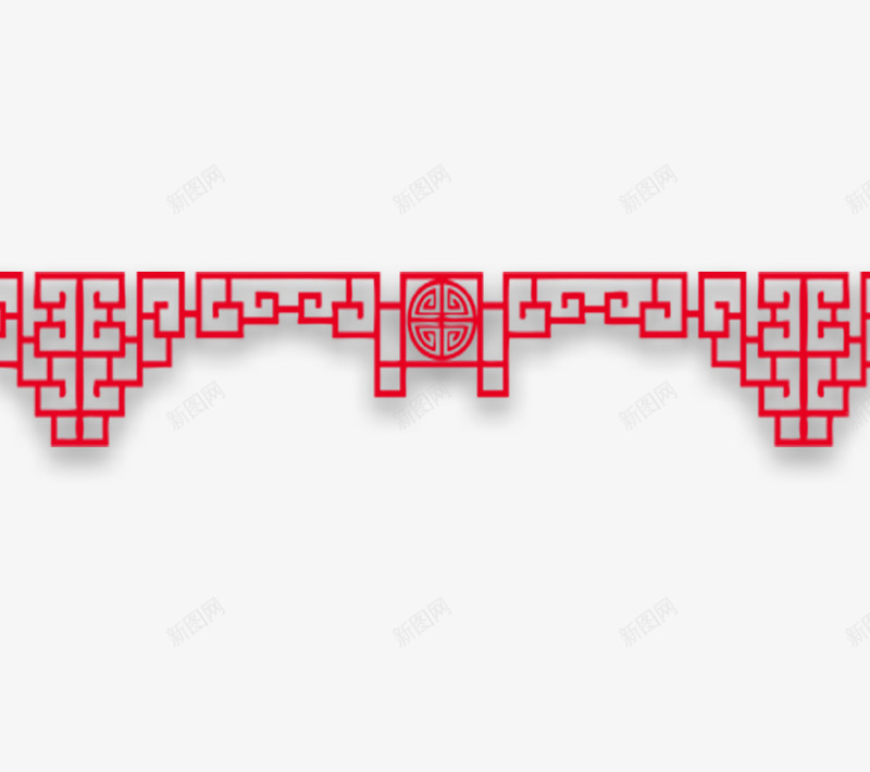 红色中国风边框装饰png免抠素材_新图网 https://ixintu.com 中国风 红色 红色镂空边框 装饰 边框