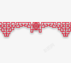 红色中国风边框装饰素材