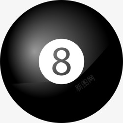 8号台球装饰图案黑色简约台球高清图片