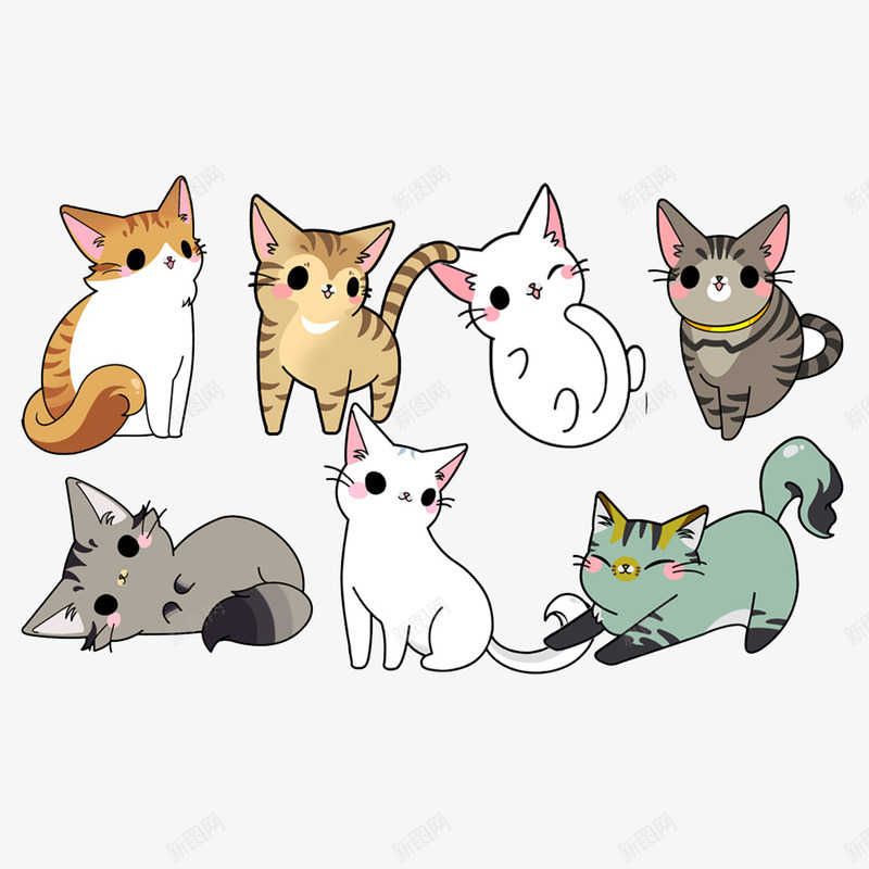 可爱猫咪png免抠素材_新图网 https://ixintu.com 卡通 可爱 手绘 手绘猫狗 猫 猫咪 猫简笔画 贴图 贴纸