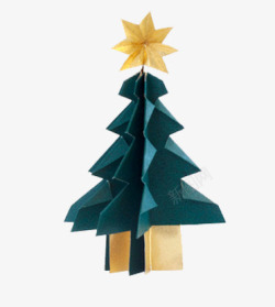 立着的圣诞树圣诞树纸质质感元素高清图片