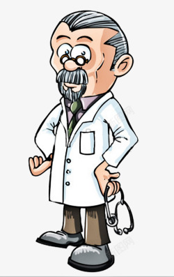 白大衣白大衣卡通家庭医生漫画高清图片