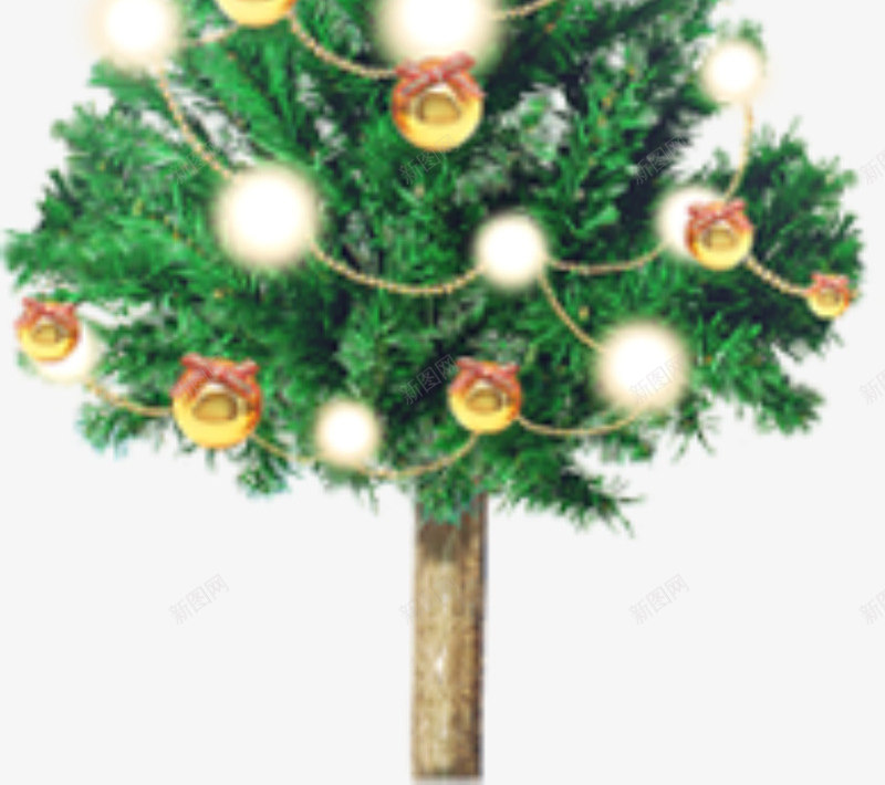 挂满灯的圣诞树png免抠素材_新图网 https://ixintu.com 2017 圣诞 圣诞树 彩灯 欢乐