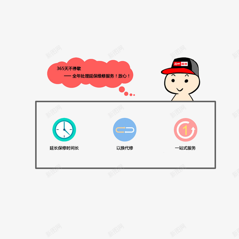 延保维修服务png免抠素材_新图网 https://ixintu.com 365太天不休息 延保时间长 延保服务 延保维修服务