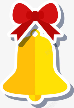 圣诞节金色铃铛贴纸素材