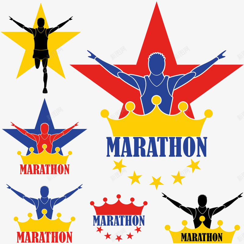 马拉松标志png免抠素材_新图网 https://ixintu.com 标志设计 比赛 赛跑 选手 马拉松 马拉松logo