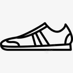 侧视图概述运动鞋的轮廓从侧面图标高清图片