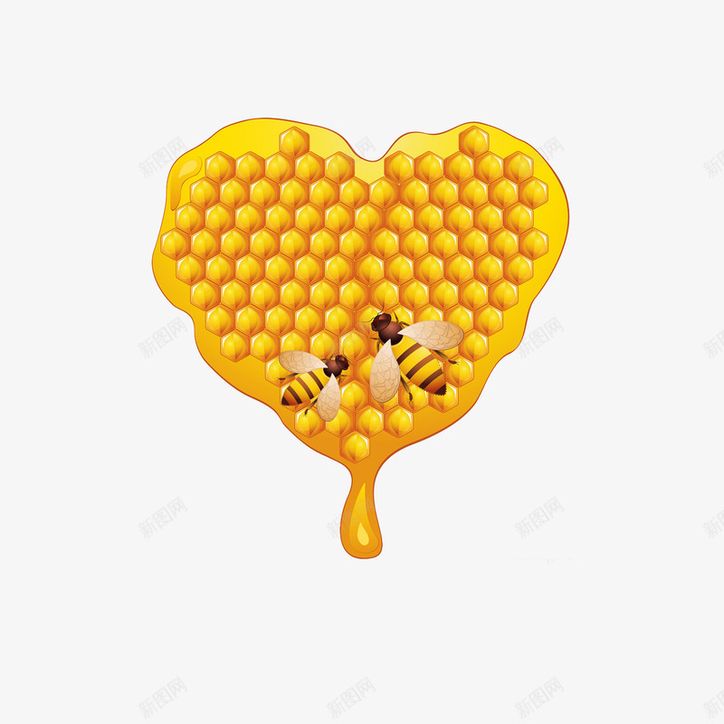 蜂巢png免抠素材_新图网 https://ixintu.com 创意 昆虫 爱心 蜂蜜 蜜蜂 食品 黄色
