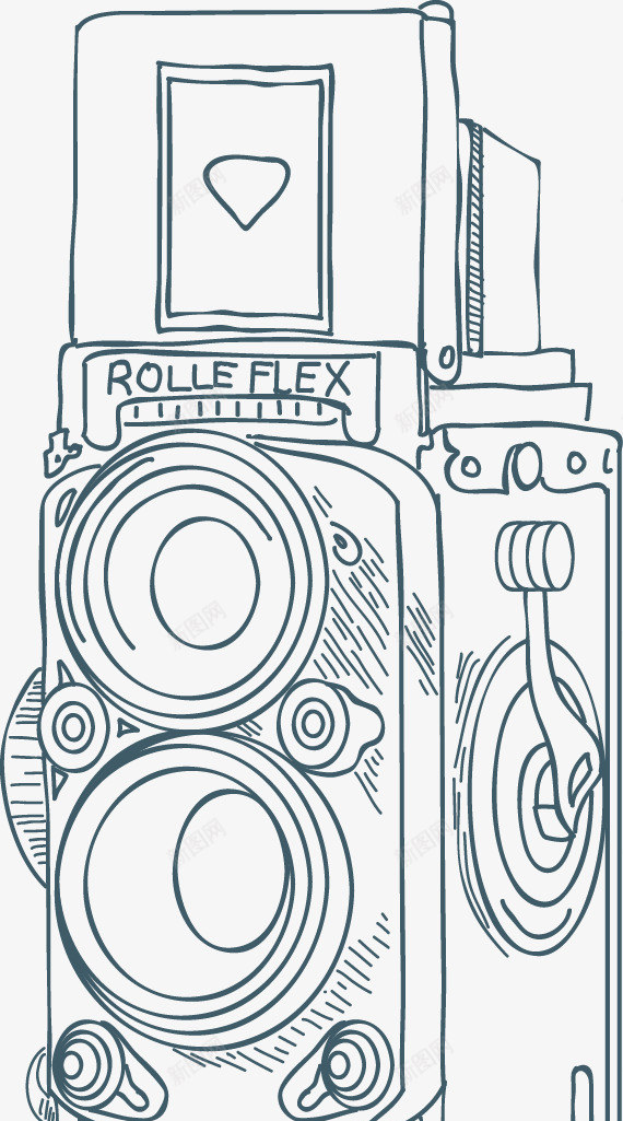 手绘照相机线稿矢量图ai免抠素材_新图网 https://ixintu.com 手绘 照相机 线稿 矢量图