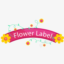 花卉的标签贴纸矢量图素材