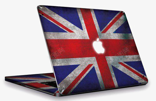 笔记本png免抠素材_新图网 https://ixintu.com MACBOOK 时尚笔记本 英国国旗贴纸 苹果笔记本