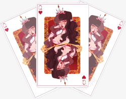 红心女王扑克矢量图高清图片