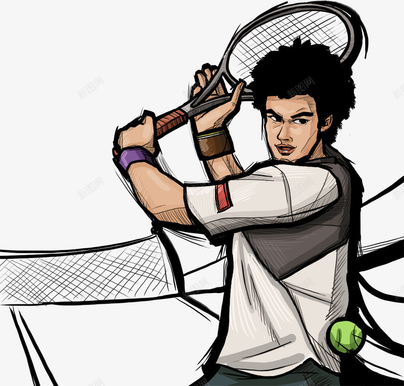 网球运动png免抠素材_新图网 https://ixintu.com 人物 体育 卡通人物 矢量人物 网球 运动 运动员