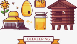 蜂蜜和蜂房矢量图素材