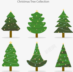 六颗圣诞树素材