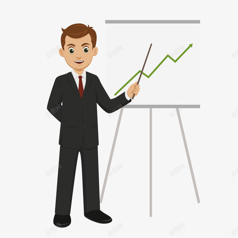 计划讲解png免抠素材_新图网 https://ixintu.com 升值表 商务人物 年终 开会 矢量计划讲解