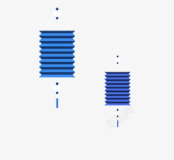 蓝灯笼图案素材