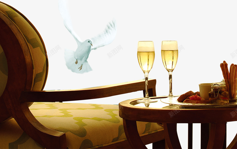 餐饮元素png免抠素材_新图网 https://ixintu.com 座椅 彩色 海报 美食 装饰 酒杯 餐桌