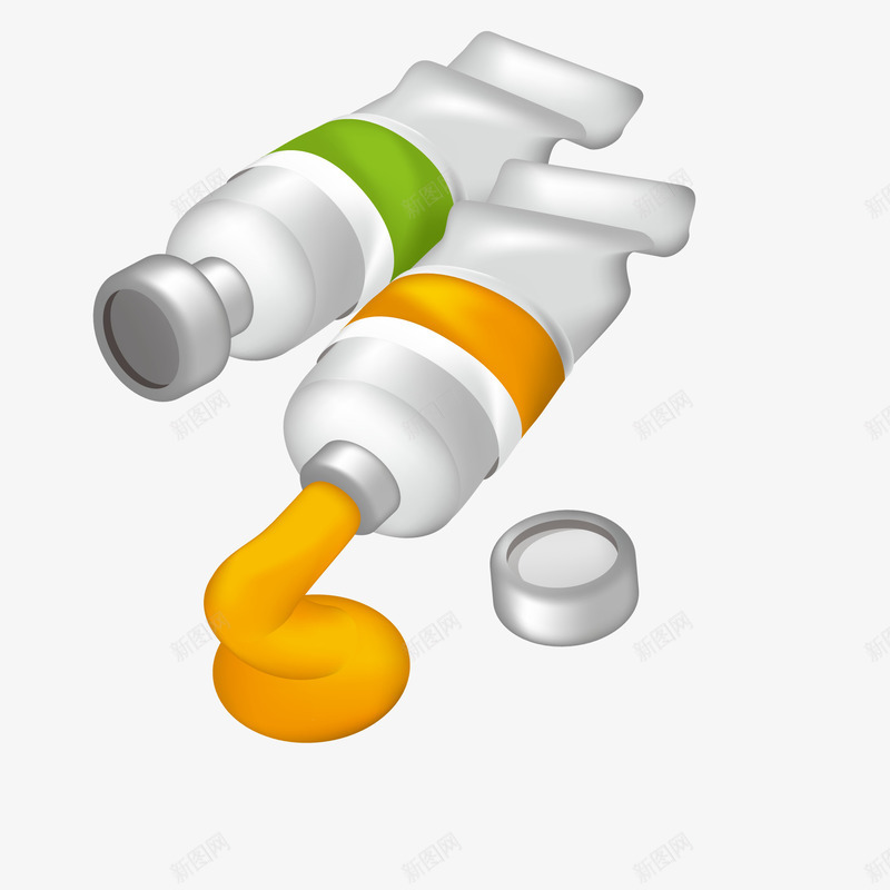 卡通颜料矢量图ai免抠素材_新图网 https://ixintu.com 学习 开学啦 文具设计 绘画工具 颜料 矢量图