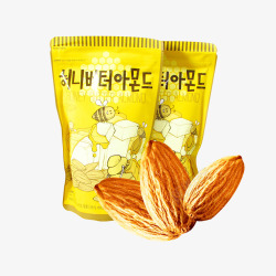 蜂蜜芥末味韩国进口蜂蜜味扁桃仁高清图片