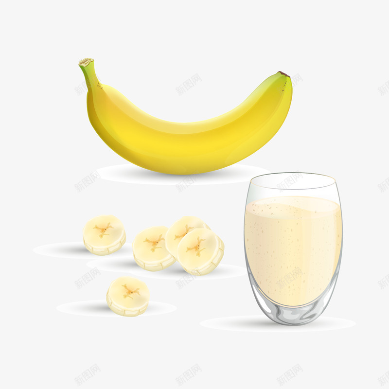 香蕉香蕉汁水果矢量图ai免抠素材_新图网 https://ixintu.com 水果 香蕉 香蕉汁 矢量图