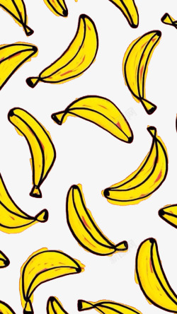 卡通手绘多个香蕉的背景元素素材