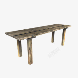高脚棕色旧桌子拼装旧桌子高清图片