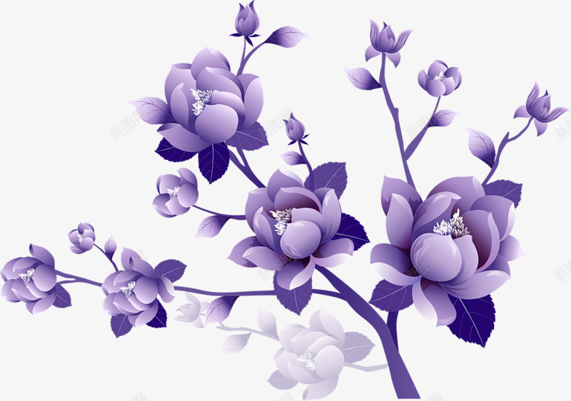 紫色花朵鲜艳png免抠素材_新图网 https://ixintu.com 紫色 花朵 高清花 鲜艳