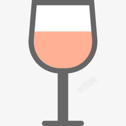 橘色液体简笔红酒杯高清图片