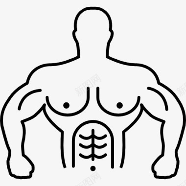 肌肉的体操运动员躯干轮廓图标图标