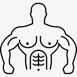 人躯干肌肉的体操运动员躯干轮廓图标高清图片