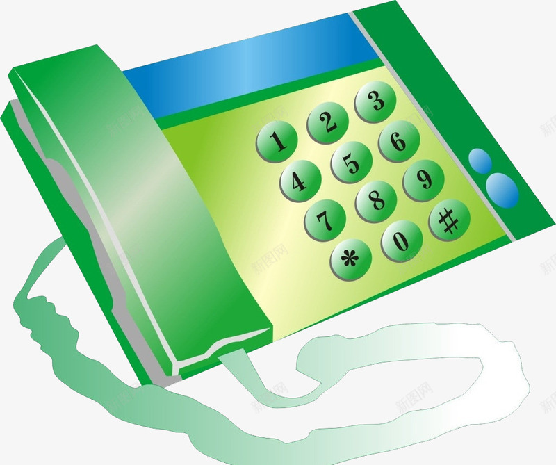 绿色电话机png免抠素材_新图网 https://ixintu.com 售后无忧 售后服务 售后热线 座机 绿色